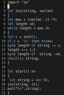 BCPL syntax